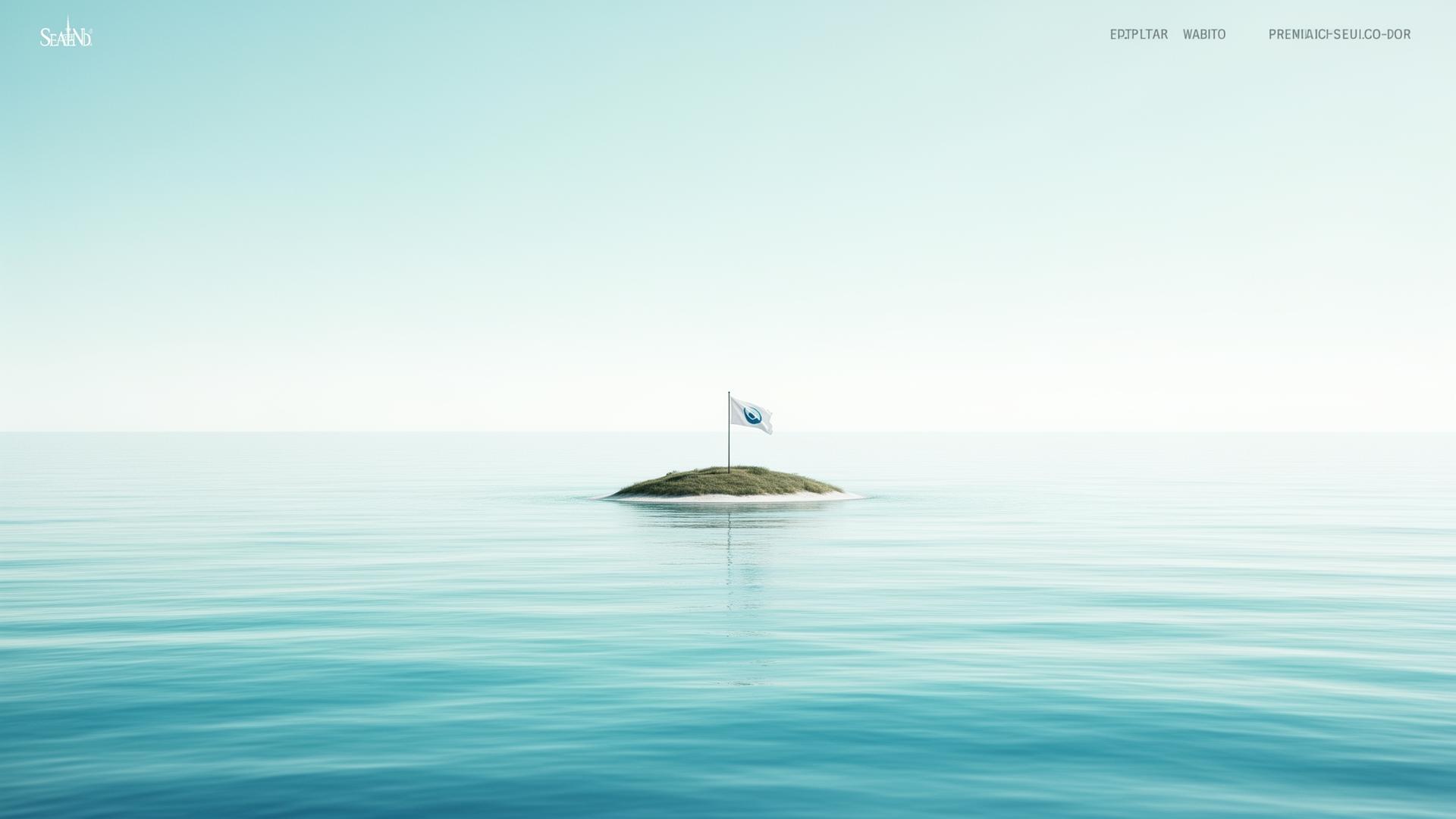 A tiny sovereign island in a vast calm ocean